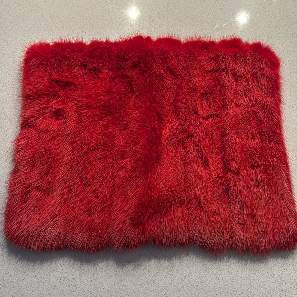 Life of Manek recycled fur and leather clutch pouch